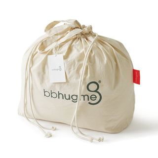 Beige drawstring bag with 